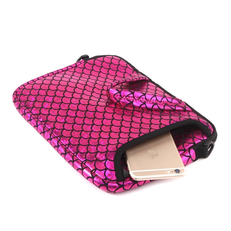Youda 11.6-Inch Laptop Shoulder Messenger Carrying Bag Case Sleeve For 11" 11.6" 12" 12.5 inch Macbook/Notebook/Ultrabook/Chromebook, Mermaid Scale - Image 3